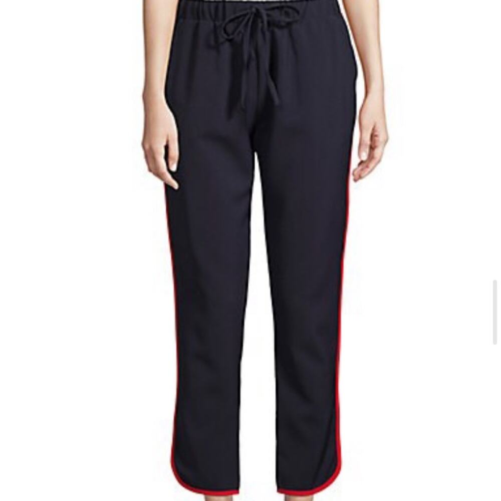 Renvy contrast-Trim Cropped Joggers